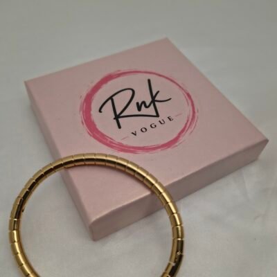 Gold segmented flexible kada bracelet - RNK Vogue