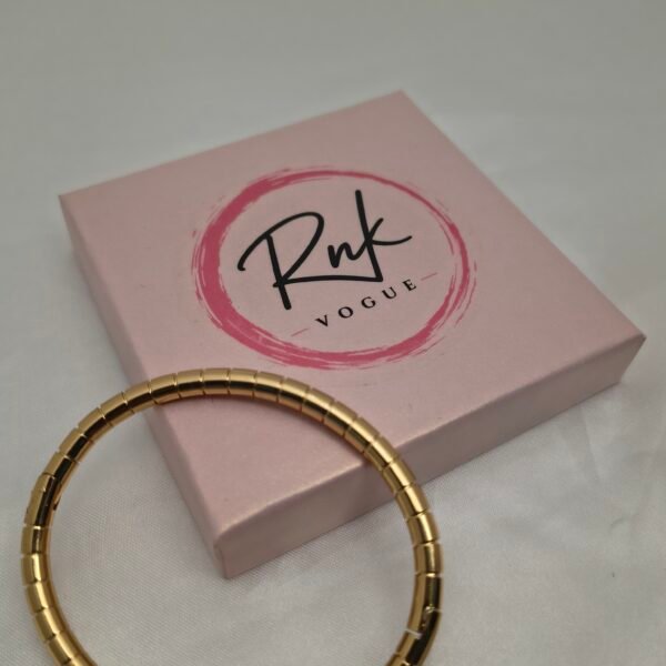 Gold segmented flexible kada bracelet - RNK Vogue