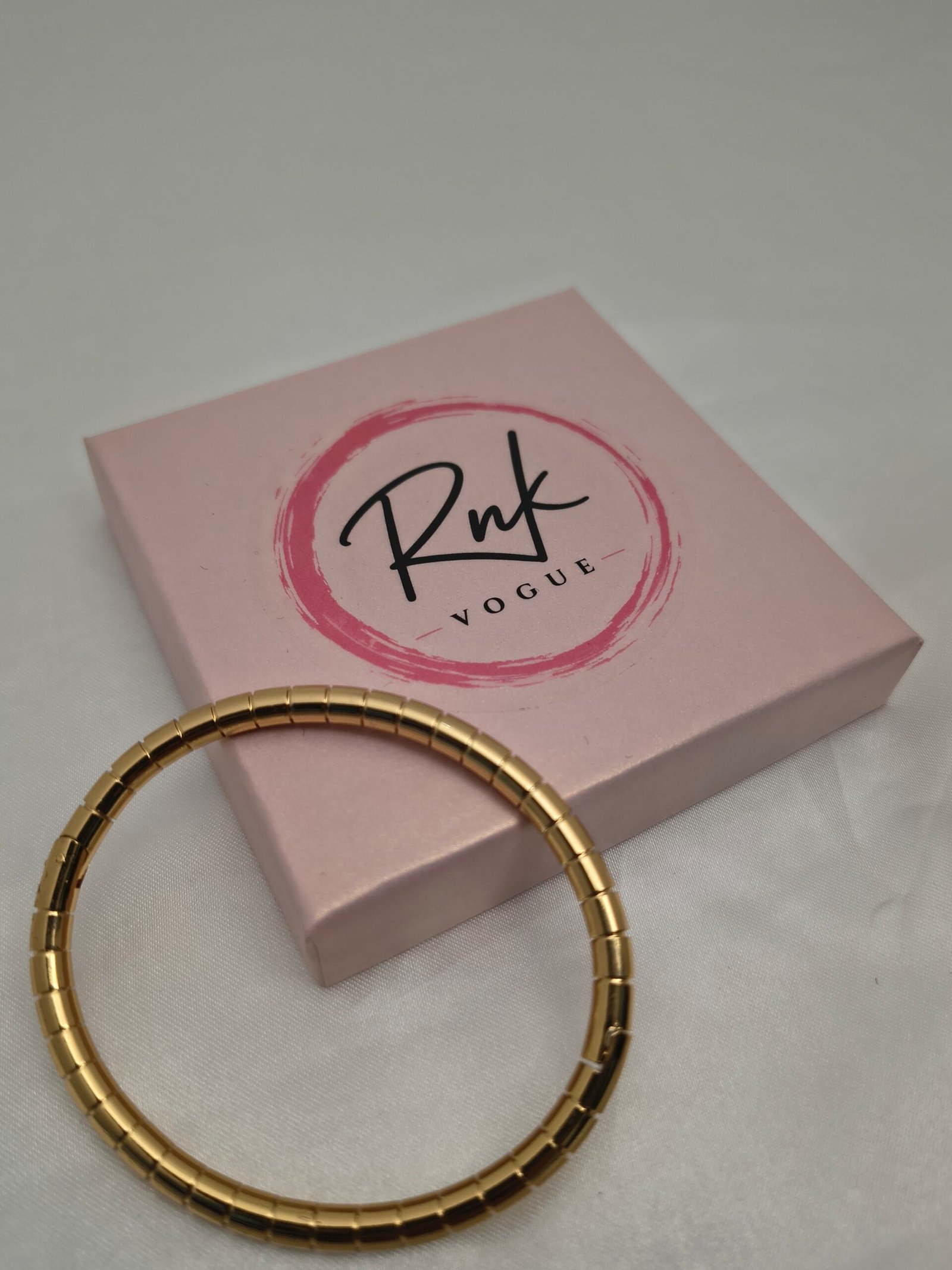 Gold segmented flexible kada bracelet - RNK Vogue