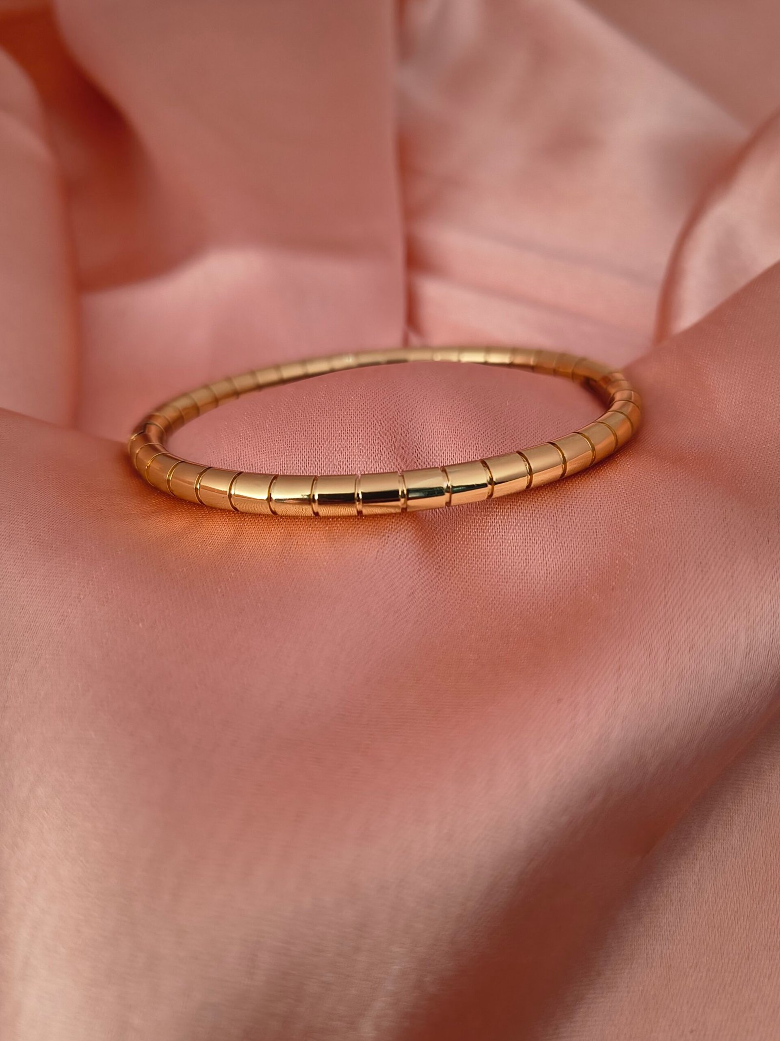 Gold Segmented Flexi Kada Bracelet - Image 3