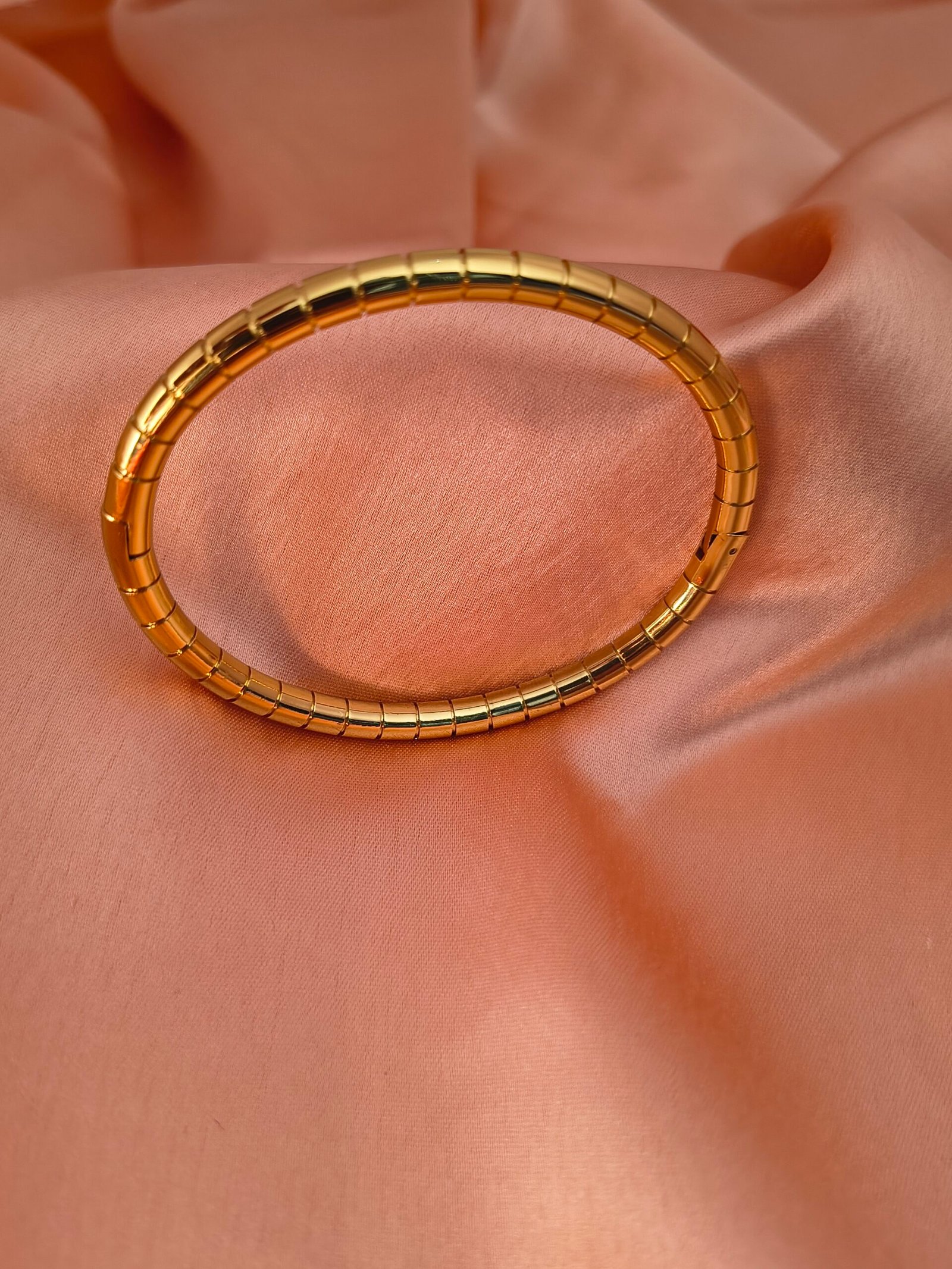 Gold Segmented Flexi Kada Bracelet - Image 4